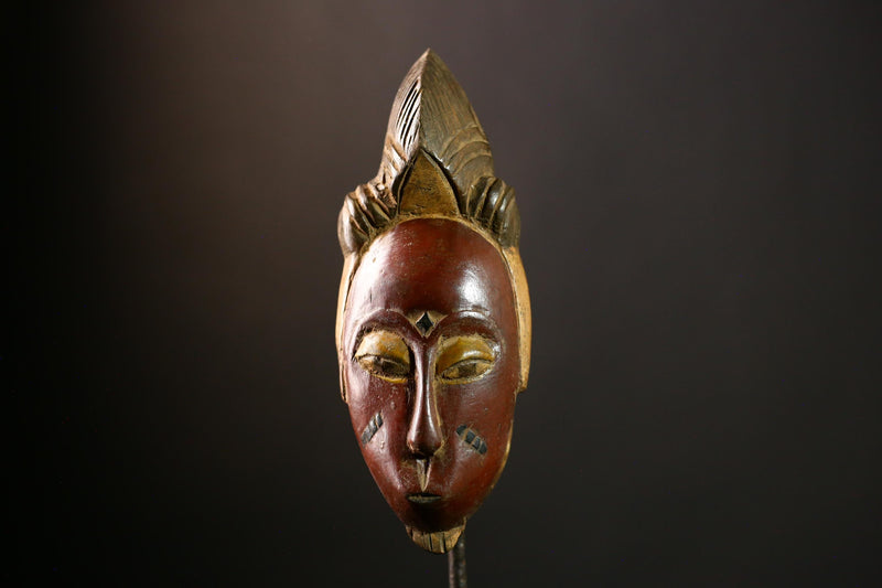 African Guro mask Hand Carved Wooden Tribal Art Face Mask Wall Decor piece-8603