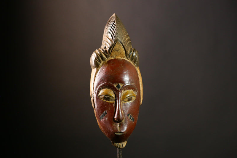 African Guro mask Hand Carved Wooden Tribal Art Face Mask Wall Decor piece-8603