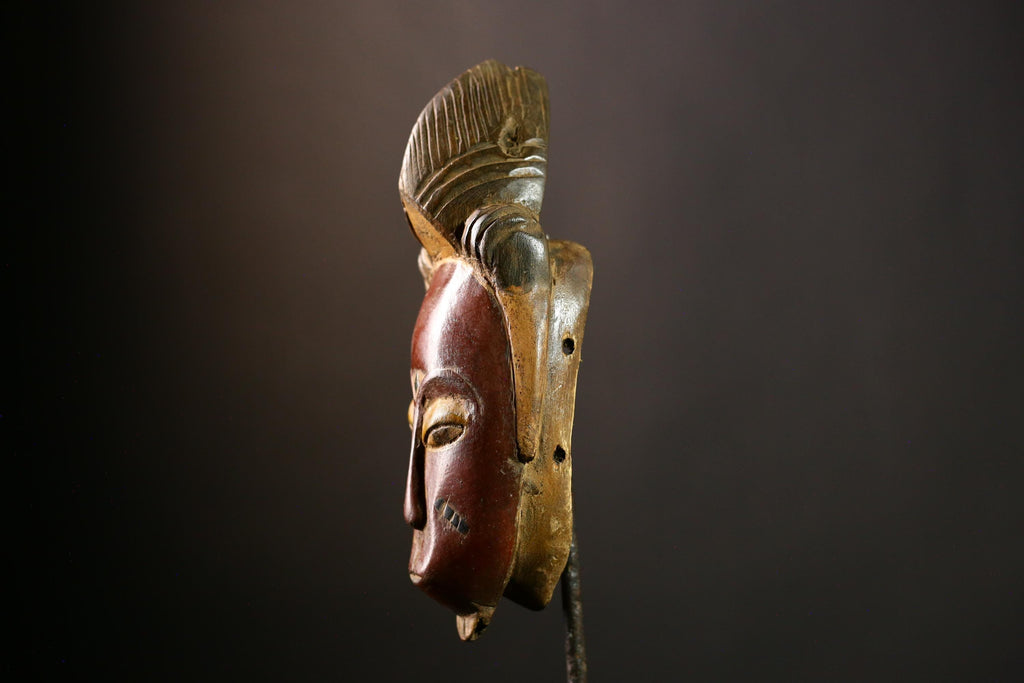 African Guro mask Hand Carved Wooden Tribal Art Face Mask Wall Decor piece-8603