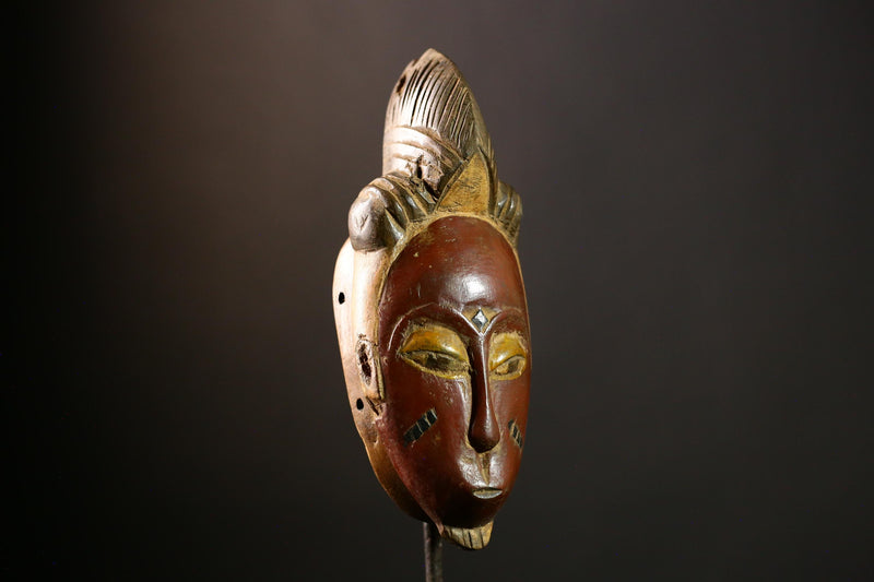 African Guro mask Hand Carved Wooden Tribal Art Face Mask Wall Decor piece-8603