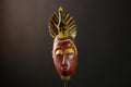 African Baule mask Vintage Hand Carved Tribal Wood Face Mask Wall Hanging -8610