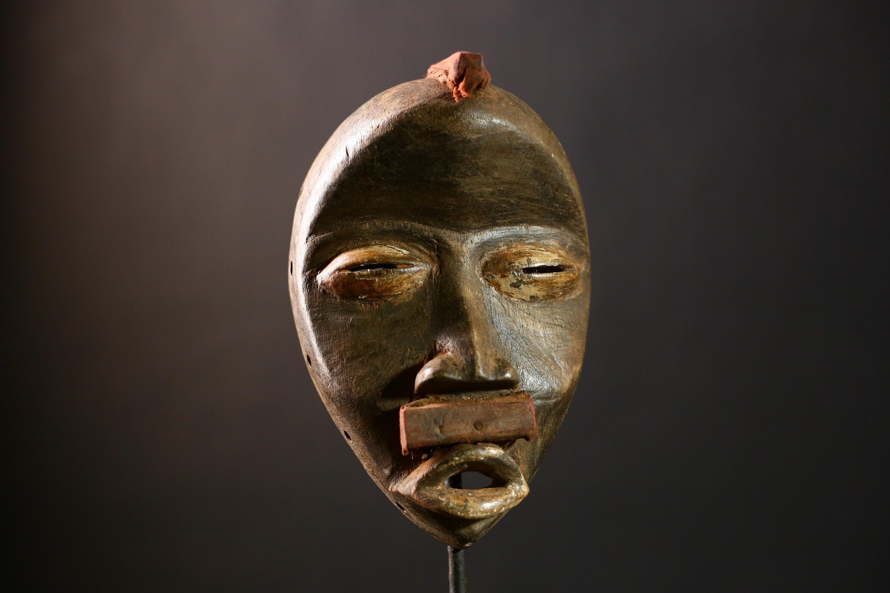 African mask Handcrafted Tribal Wooden Mask, Vintage Carved Wall Hanging Art, Antique Ethnic Face Decor-5028