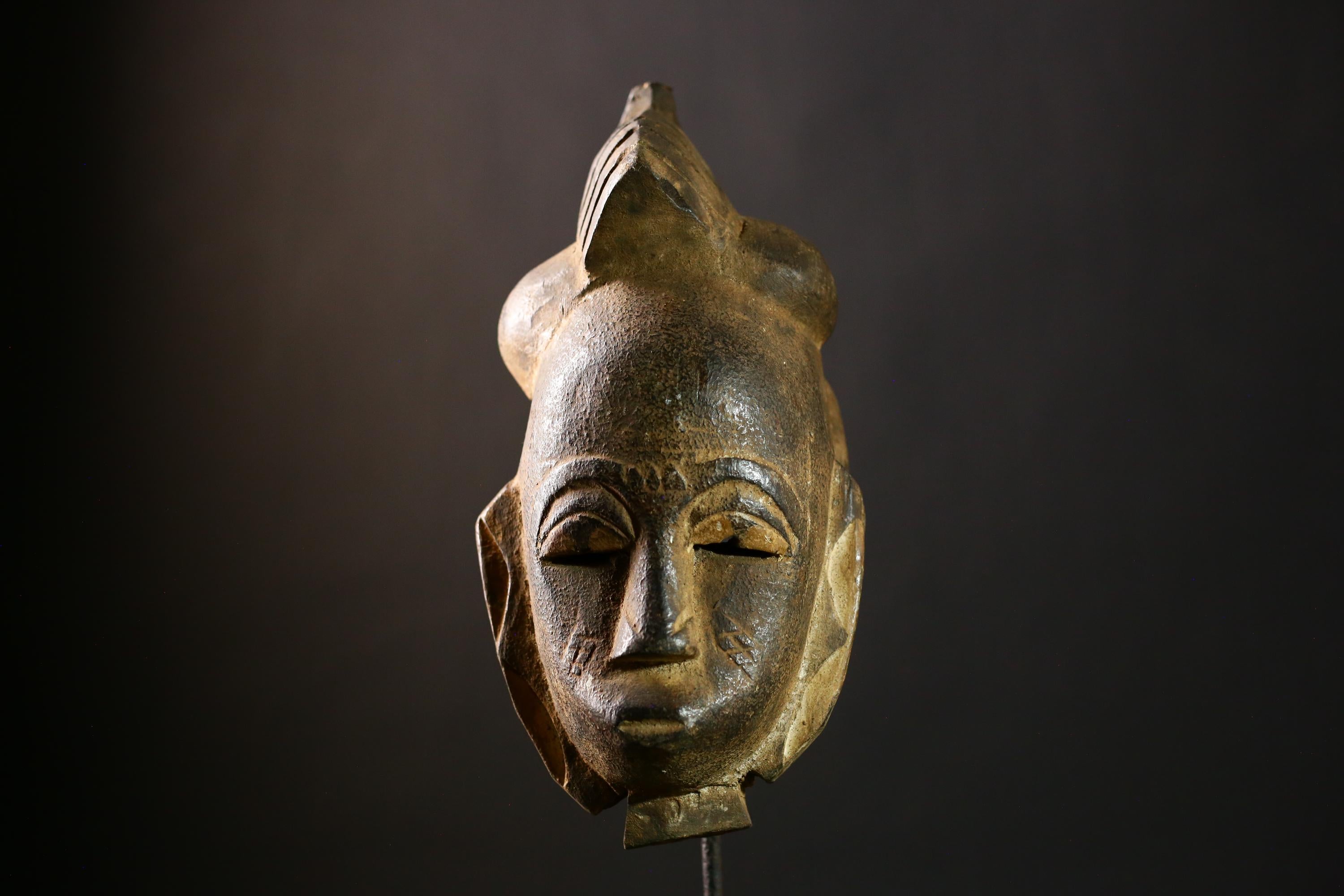Authentic African Guro Mask Tribal Art Vintage Collectible for Unique Decorative Wall Accent and Rare Cultural Home Decor-5647