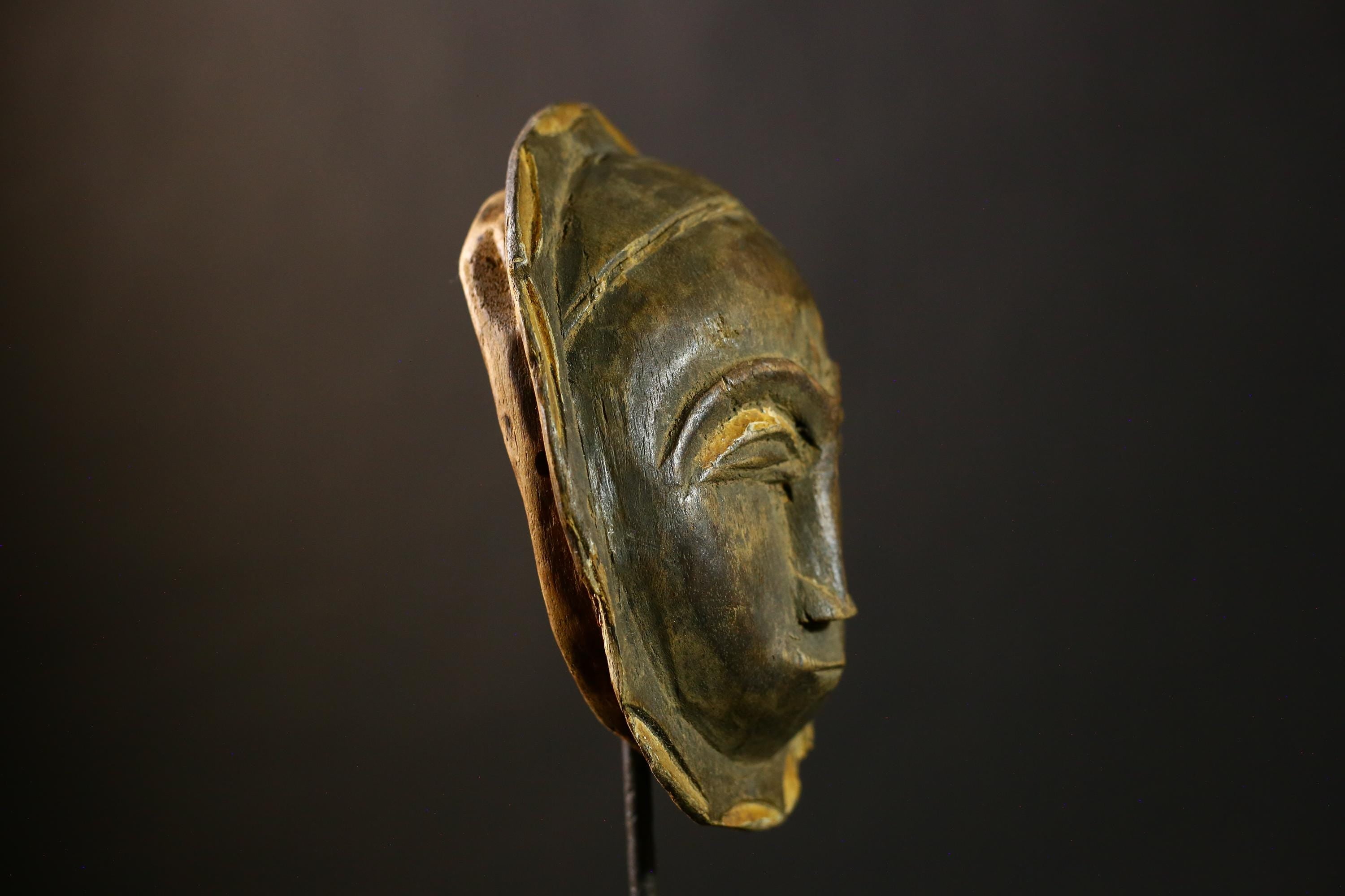African mask Authentic Tribal Sun Mask Vintage Baule Sculpture for Unique Mid Century Home Decor and Cultural Art Display-6480
