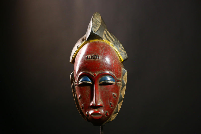 African Guro Mask Antique Handcrafted Wood Wall Art Sculpture Collectible -G4113