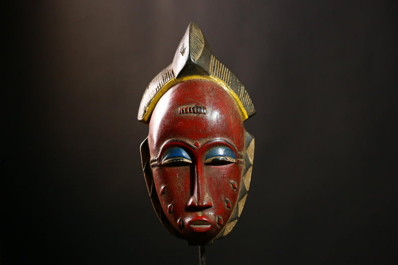 African Guro Mask Antique Handcrafted Wood Wall Art Sculpture Collectible -G4113