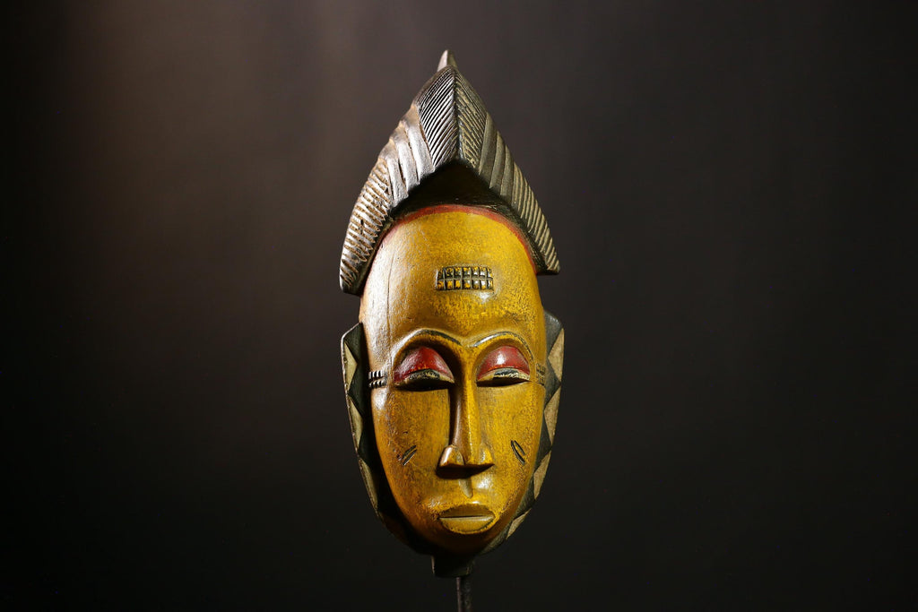 African Guro Mask Rare Antique Handcrafted Tribal Wood Wall Art Home Decor-G4112