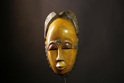 African Guro Mask Authentic Tribal Hand-Carved Wooden Wall Art Decor Piece-G4111