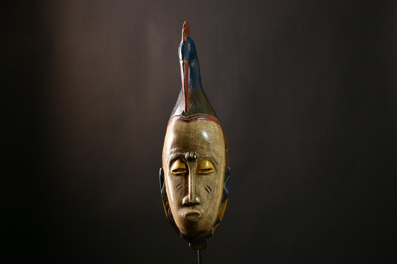 African Baule Mask Tribal Art Antique Wall Hanging Decorative Africa Masks-G4102