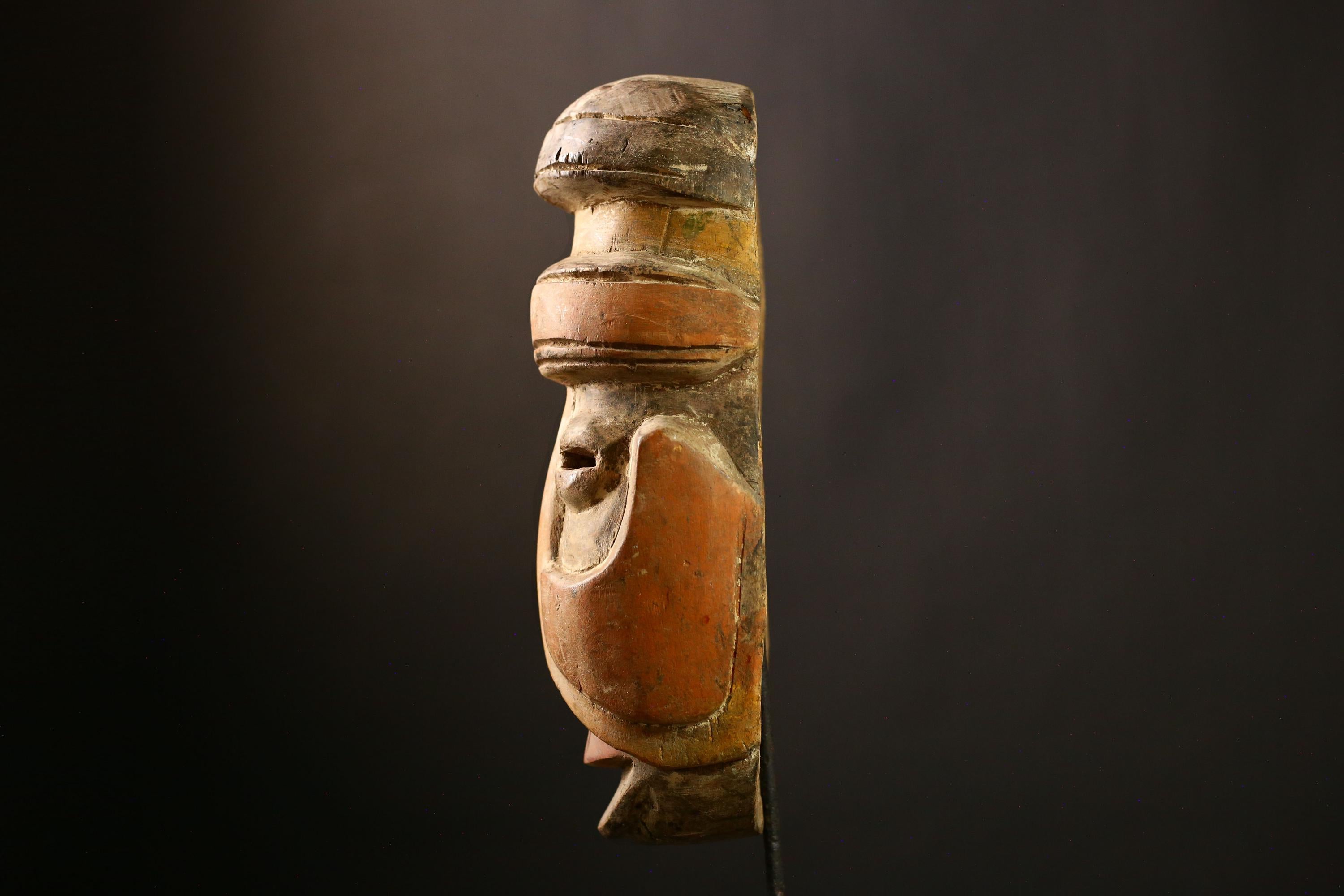 African Dan Kran mask Wall Hanging, Primitive Handcrafted Art Decor Piece-7808