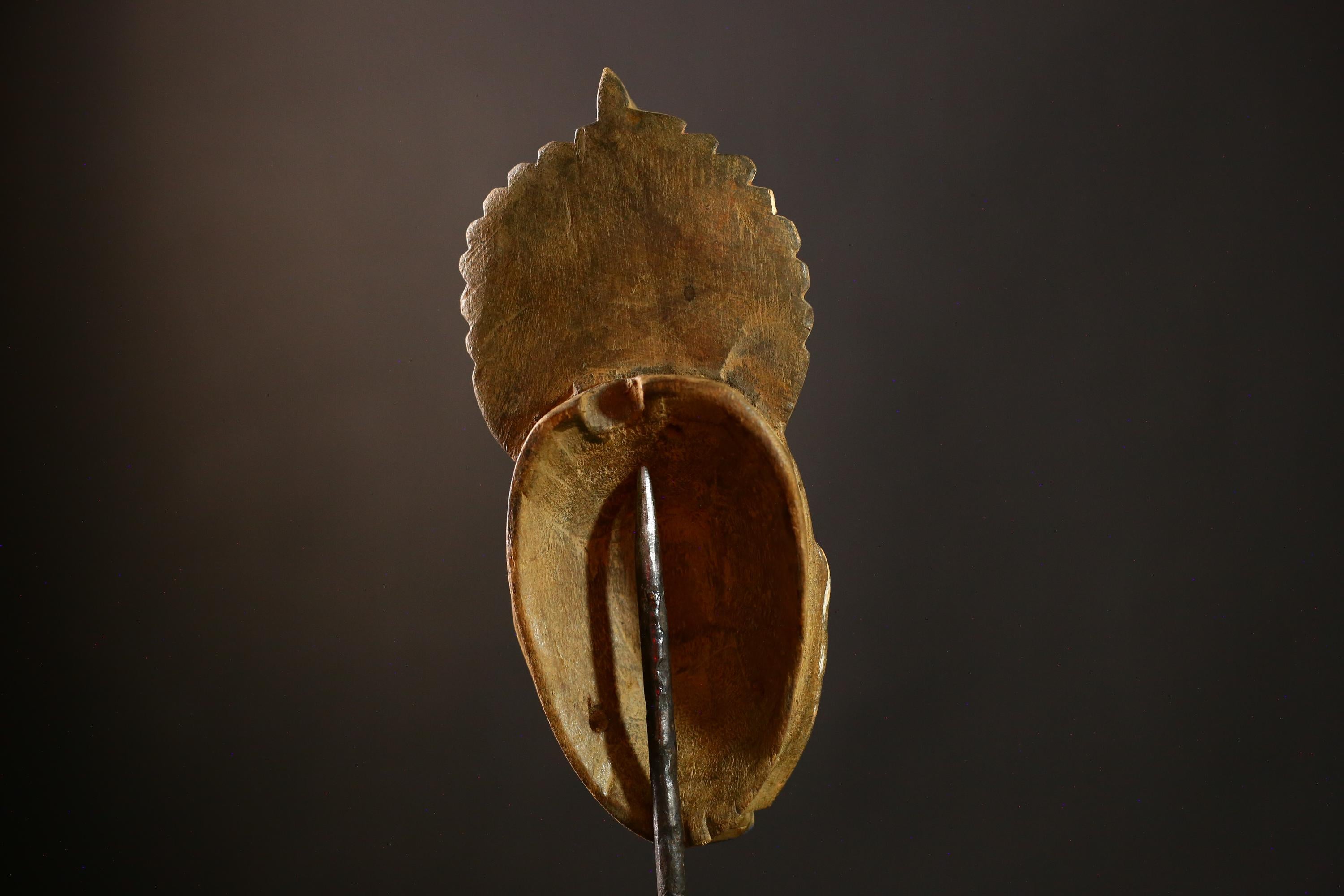 African Mask Baule Antique African Masks Wooden Wall Hanging Primitive Art-8606