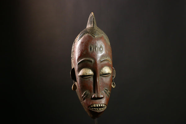 antique wall african mask Traditional vintage art tribal one piece Home Décor Wall Art Handmade Home Décor African Art Baoulé Mask-7088