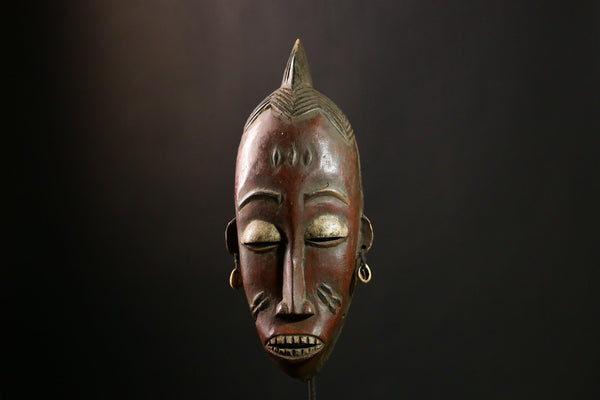 antique wall african mask Traditional vintage art tribal one piece Home Décor Wall Art Handmade Home Décor African Art Baoulé Mask-7088