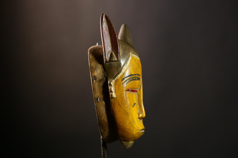 antique wall african mask Traditional vintage art tribal one piece Home Décor African mask hand carved wooden wall decor tribe guro -8591