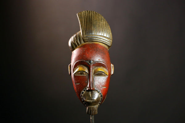 African Guro Mask Vintage Hand Carved Wooden Wall Art Tribal Home Decor-8593