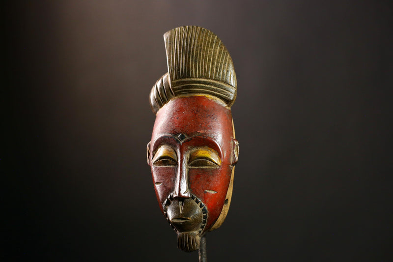 African Guro Mask Vintage Hand Carved Wooden Wall Art Tribal Home Decor-8593