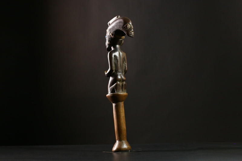 African Shango Yoruba Figur Decorative Art Scepter Sculpture, Nigerian Tribal Art, Unique Collectible, Home Decor, Ethnic Art Decor-G4131