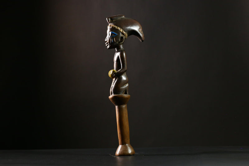 African Shango Yoruba Figur Decorative Art Scepter Sculpture, Nigerian Tribal Art, Unique Collectible, Home Decor, Ethnic Art Decor-G4131