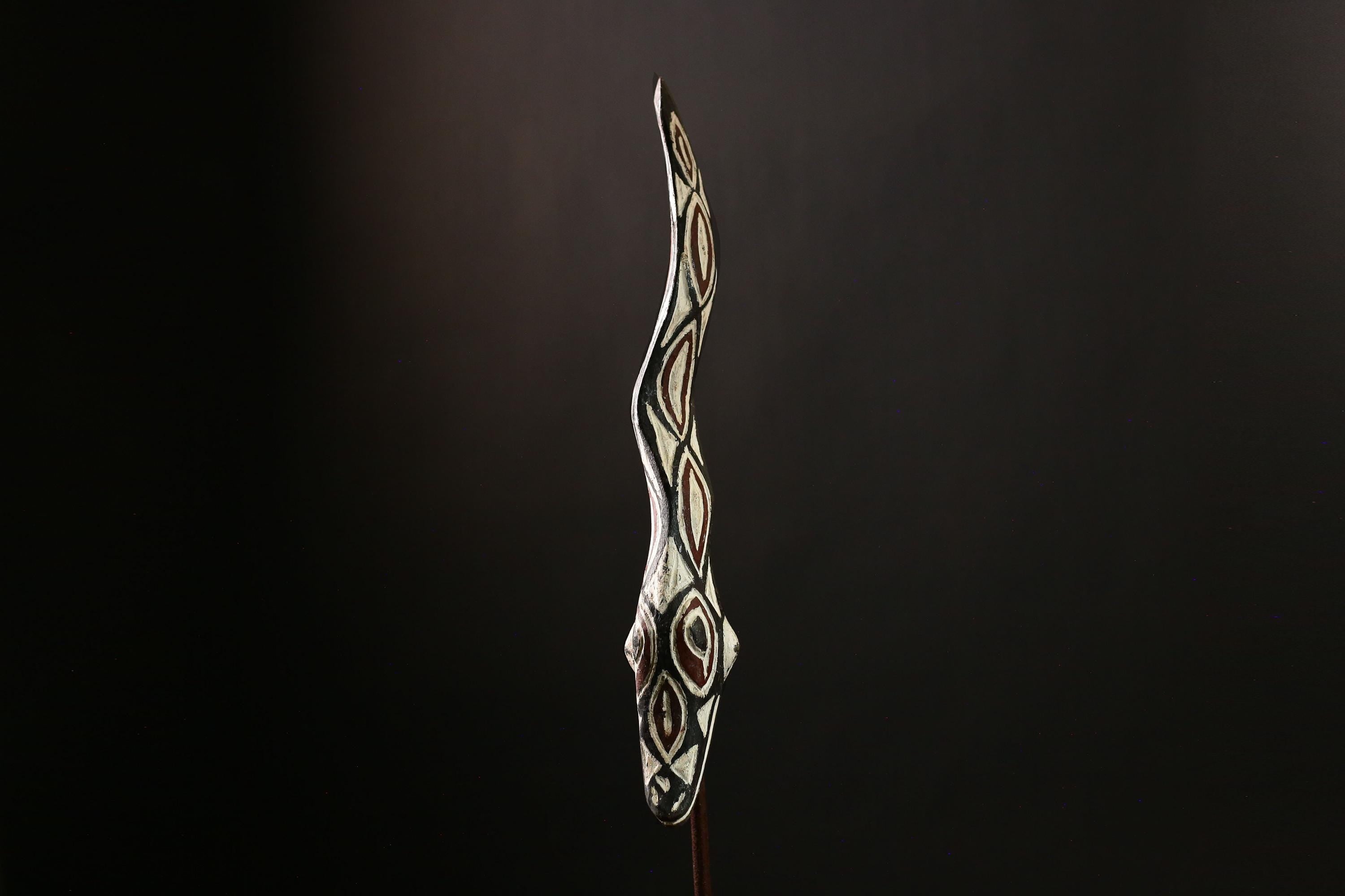 African Bwa Serpent Bobo Mask Unique Tribal Ceremonial Wall Décor, Handcrafted Art from Burkina Faso for Collectibles and Home Decor-G4126