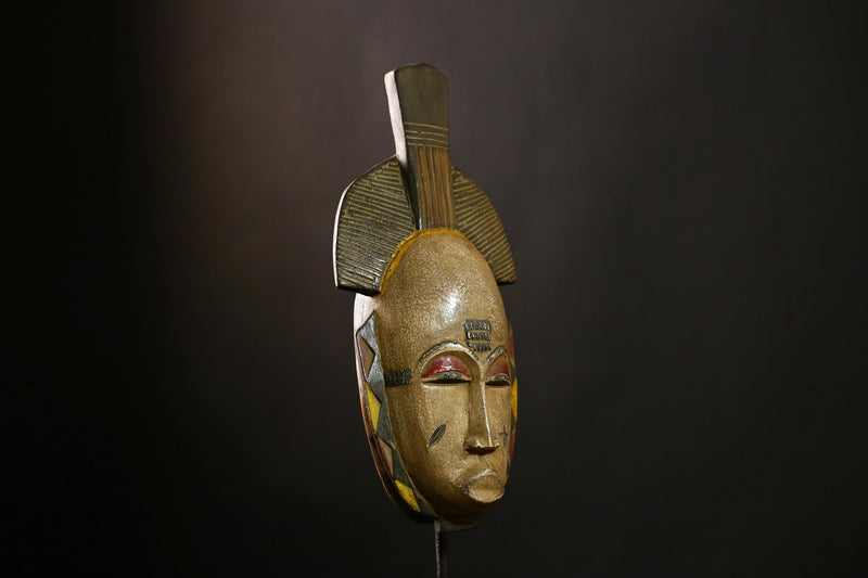 African Mask Guro Vintage Large Handcrafted Tribal Wooden Collectibles-G4135