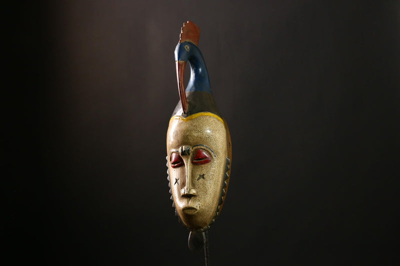 African Baule Mask Wall Hanging Unique Decor Rare Sculpture Collectibles-G4134