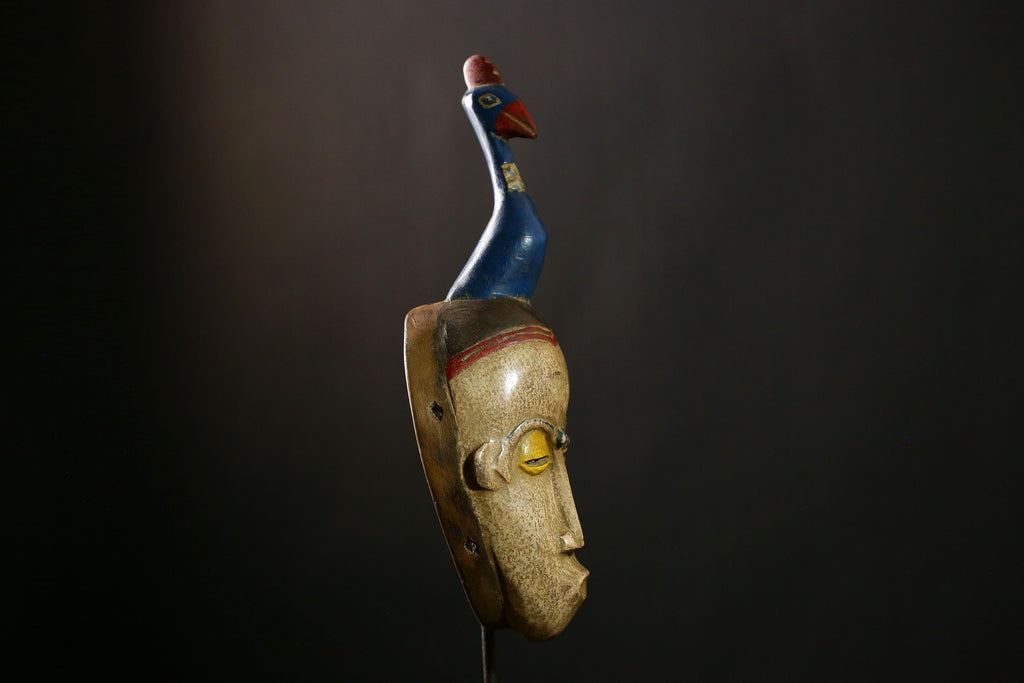 African Baule mask Antique Tribal Wall Hanging Unique Collectible Decor-G4133