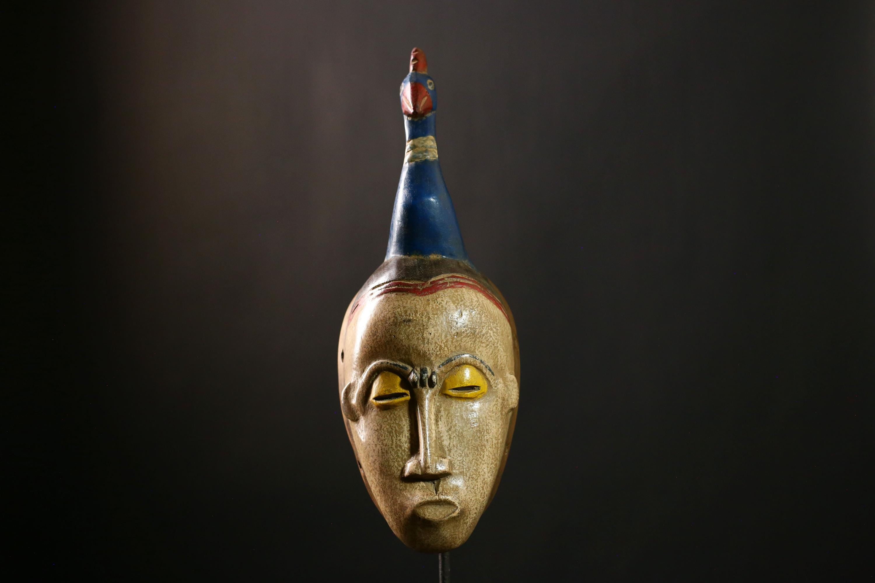 African Baule mask Antique Tribal Wall Hanging Unique Collectible Decor-G4133