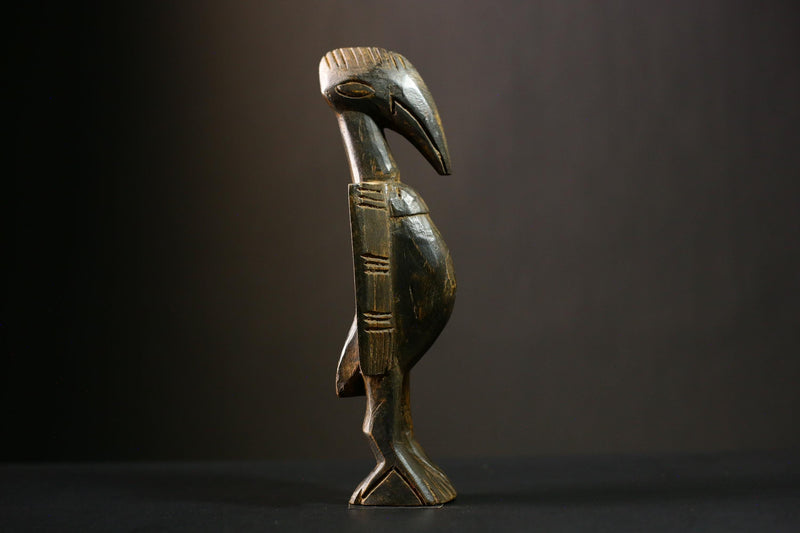 African Handmade African Senufo Bird Statue Unique Wooden Tribal Art Sculpture Collectible-G4339