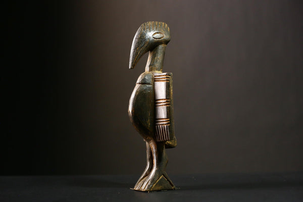 African Handmade African Senufo Bird Statue Unique Wooden Tribal Art Sculpture Collectible-G4339