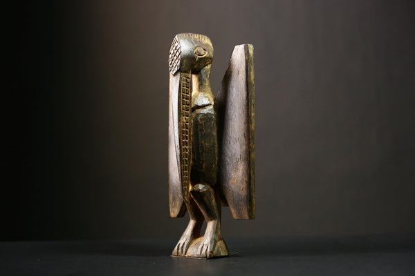 African Handcrafted African Senufo Bird Statue Unique Wooden Tribal Art Sculpture Decor-G4338