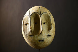 African Antique Puno Tribal Mask Authentic Wooden Wall Art Unique Ethnic Decor Sculpture-G4334