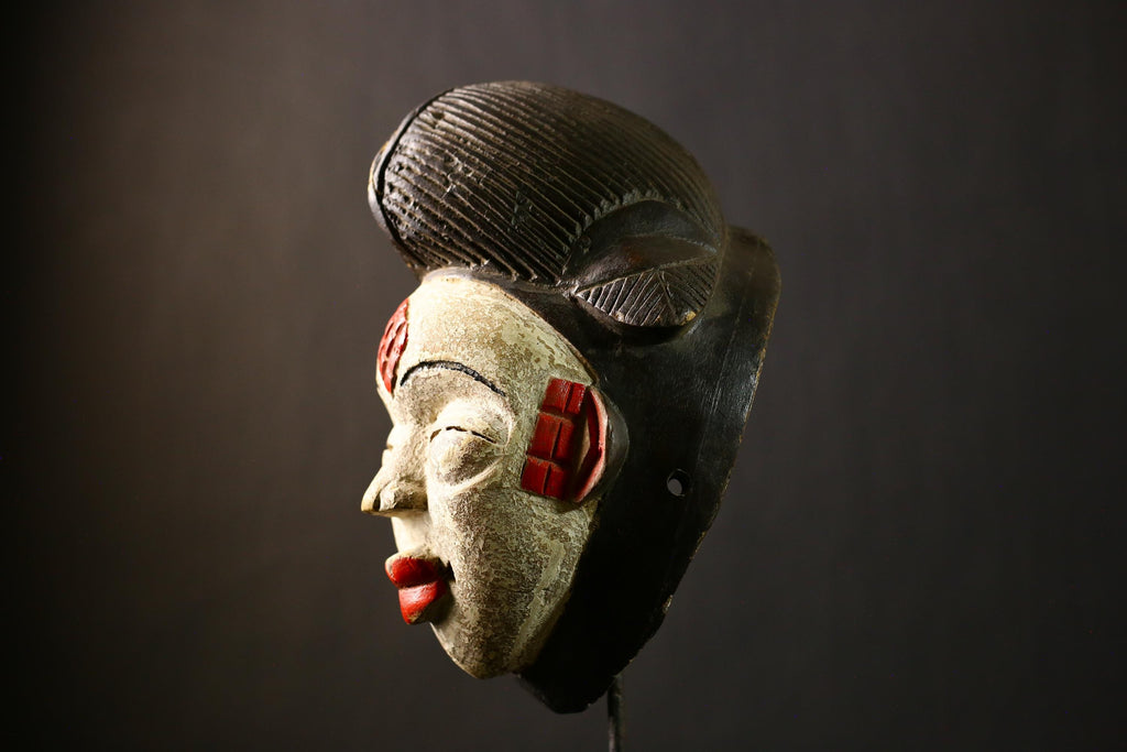 African Antique Puno Tribal Mask Authentic Handcrafted Wooden Wall Art Ethnic Decor-G4333