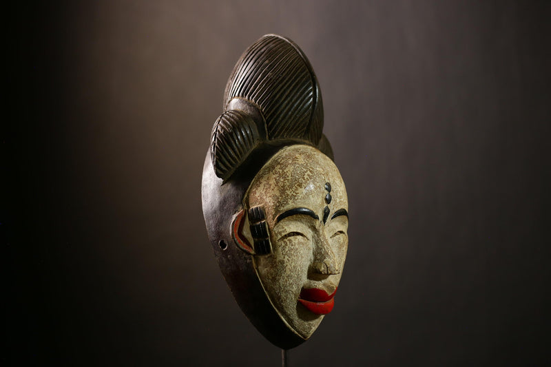 Authentic African Mask | Wall Art Decor | Old Puno Mask | Mukudji Society | Handmade Cultural Piece | Unique Gabon Sculpture-G4353