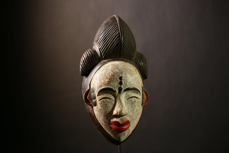 Authentic African Mask | Wall Art Decor | Old Puno Mask | Mukudji Society | Handmade Cultural Piece | Unique Gabon Sculpture-G4353