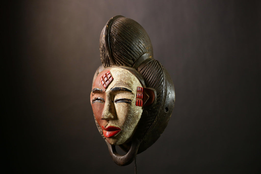African Mask Wall Art | Old Puno Mask | Okuyi Mukudji Society | Gabon Decor | Unique African Decor | Ethnic Home Wall Art-G4351
