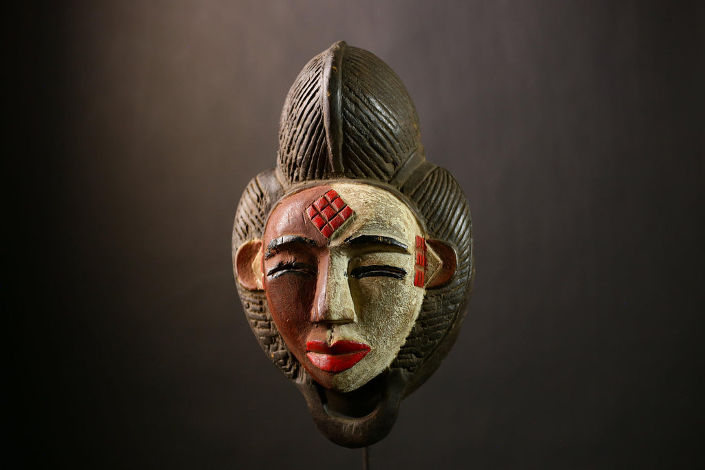 African Mask Wall Art | Old Puno Mask | Okuyi Mukudji Society | Gabon Decor | Unique African Decor | Ethnic Home Wall Art-G4351
