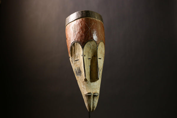 African Bwami Mask | Three Faces Mask | Lega Sculpture | Congo Wall Decor | Unique African Art | Ethnic Home Decoration-G4350