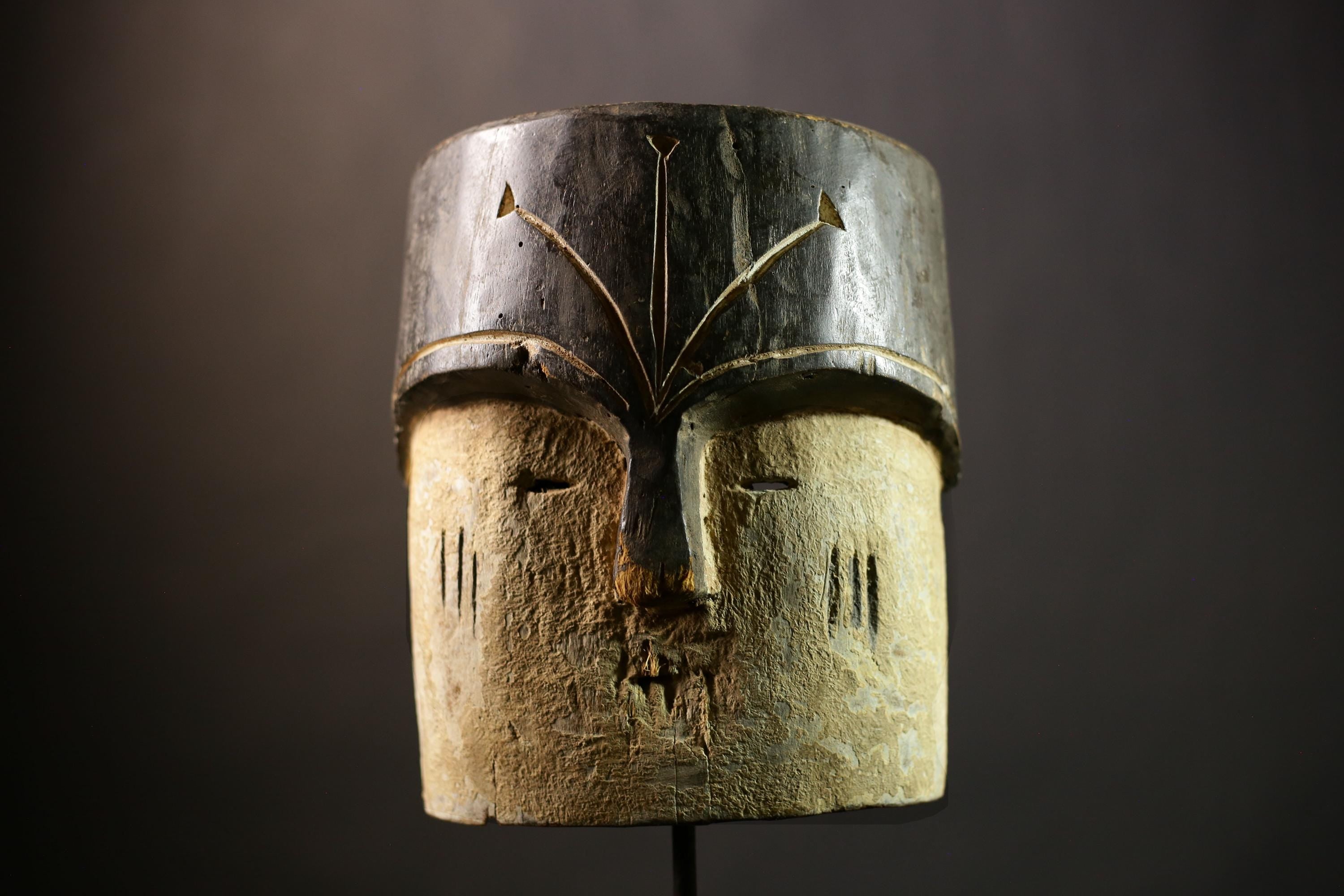 African Tribal Mask | Vintage Lega Mask | Wooden Wall Hanging | Handcrafted Face Art | Unique Ethnic Decor | Authentic Art Piece-G4348