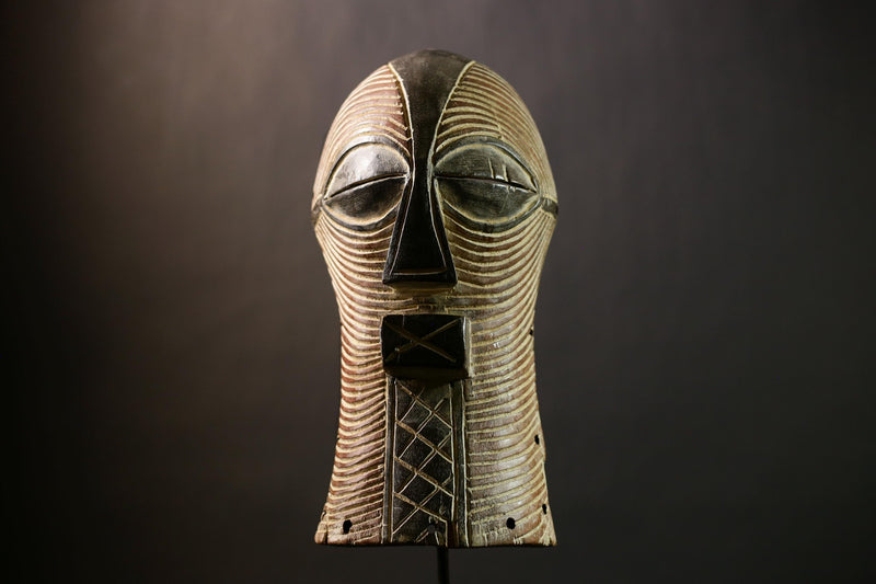 African Songye Mask | Hand Carved Wooden Art | Unique Tribal Decor | Wall Art Piece | Ethnic Home Decoration | Artisan Crafted Mask-G4346