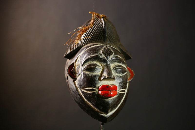Unique African Punu Ceremonial Mask | Handcrafted Wooden Wall Art | Gabonese Decor | Ethnic Mask | Tribal Home Accent -G4369