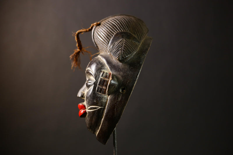Unique African Punu Ceremonial Mask | Handcrafted Wooden Wall Art | Gabonese Decor | Ethnic Mask | Tribal Home Accent -G4369
