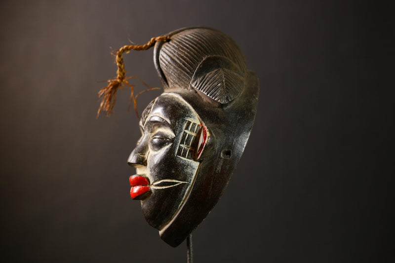 Unique African Punu Ceremonial Mask | Handcrafted Wooden Wall Art | Gabonese Decor | Ethnic Mask | Tribal Home Accent -G4369