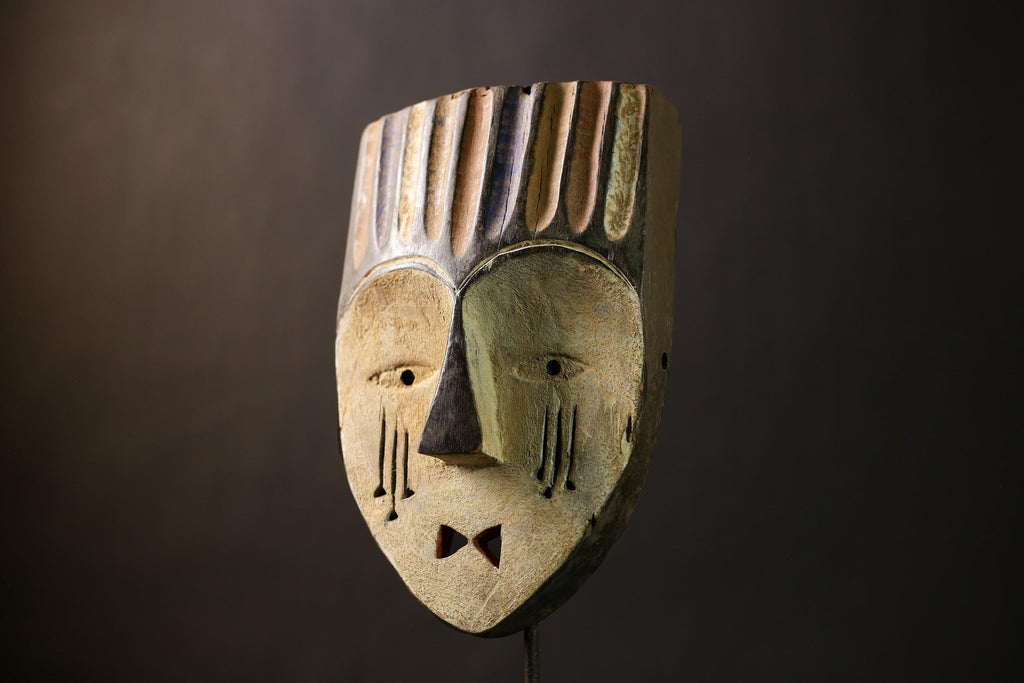Authentic African Lega Bwami Mask | Unique Wall Art Decor | Handcrafted Congo Mask | Ethnic Home Decor | Cultural Wall Hanging-G4364