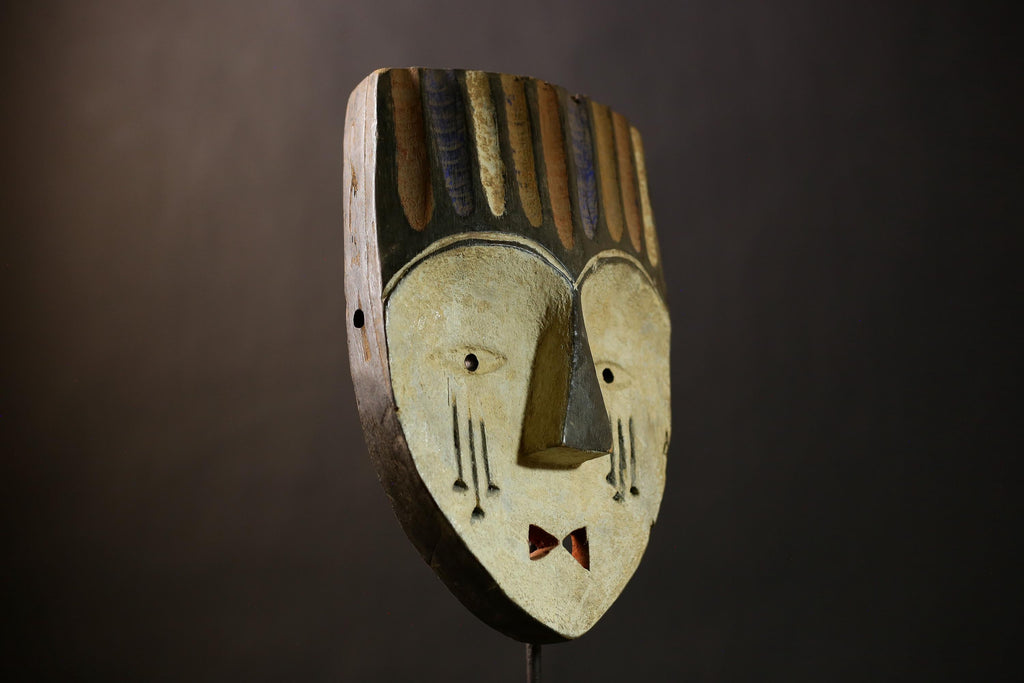 Authentic African Lega Bwami Mask | Unique Wall Art Decor | Handcrafted Congo Mask | Ethnic Home Decor | Cultural Wall Hanging-G4364