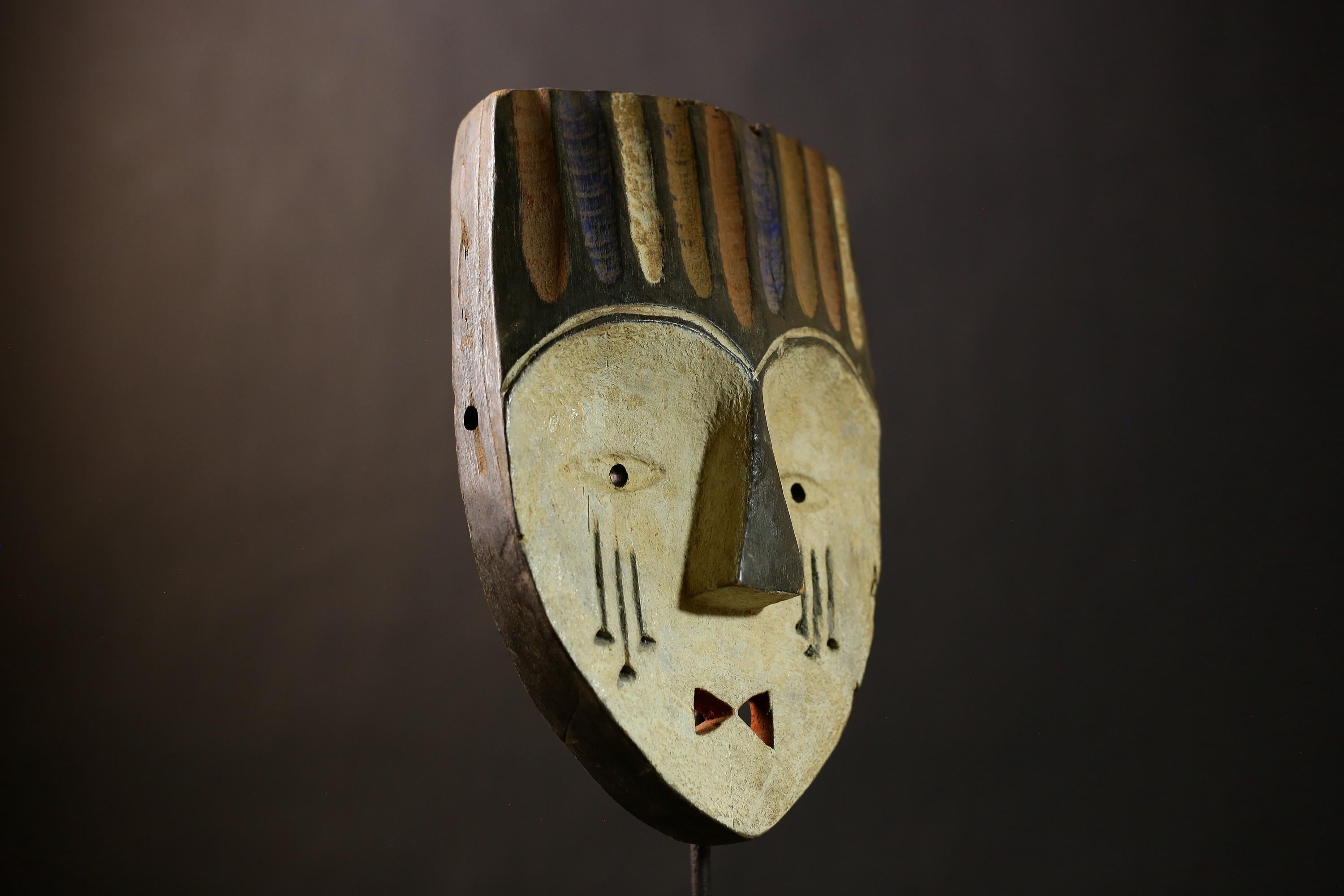 Authentic African Lega Bwami Mask | Unique Wall Art Decor | Handcrafted Congo Mask | Ethnic Home Decor | Cultural Wall Hanging-G4364