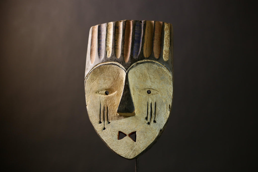 Authentic African Lega Bwami Mask | Unique Wall Art Decor | Handcrafted Congo Mask | Ethnic Home Decor | Cultural Wall Hanging-G4364