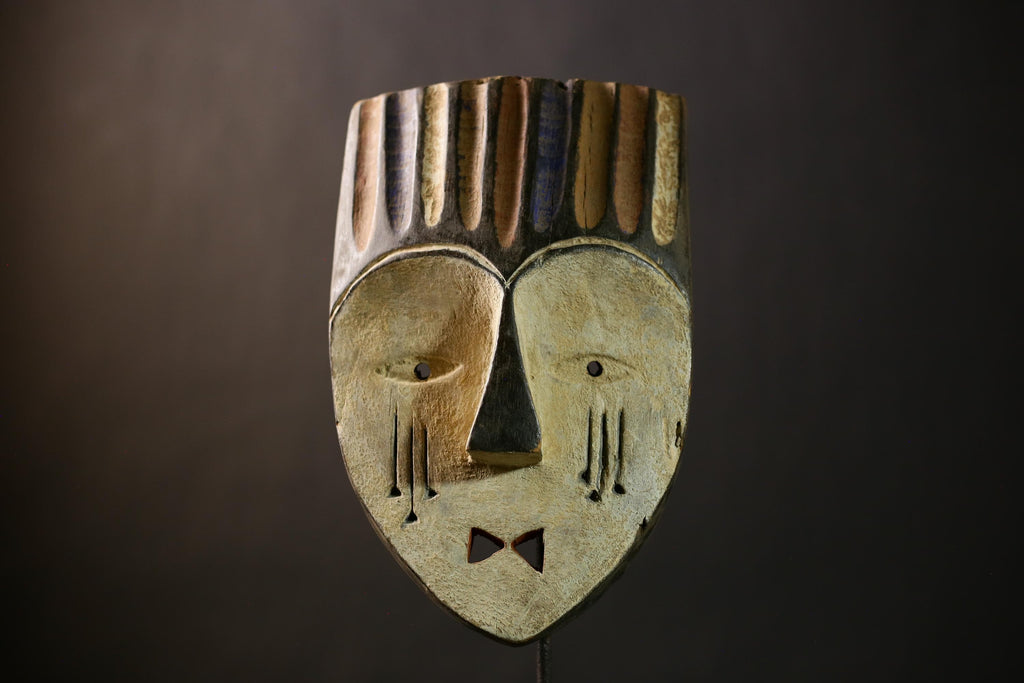 Authentic African Lega Bwami Mask | Unique Wall Art Decor | Handcrafted Congo Mask | Ethnic Home Decor | Cultural Wall Hanging-G4364