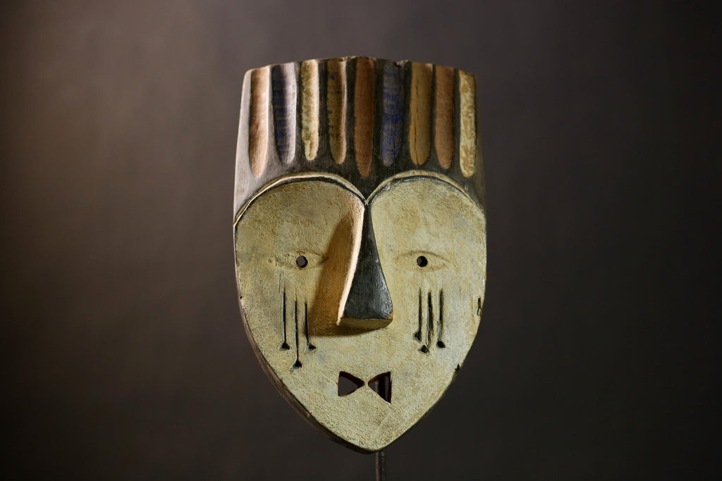 Authentic African Lega Bwami Mask | Unique Wall Art Decor | Handcrafted Congo Mask | Ethnic Home Decor | Cultural Wall Hanging-G4364