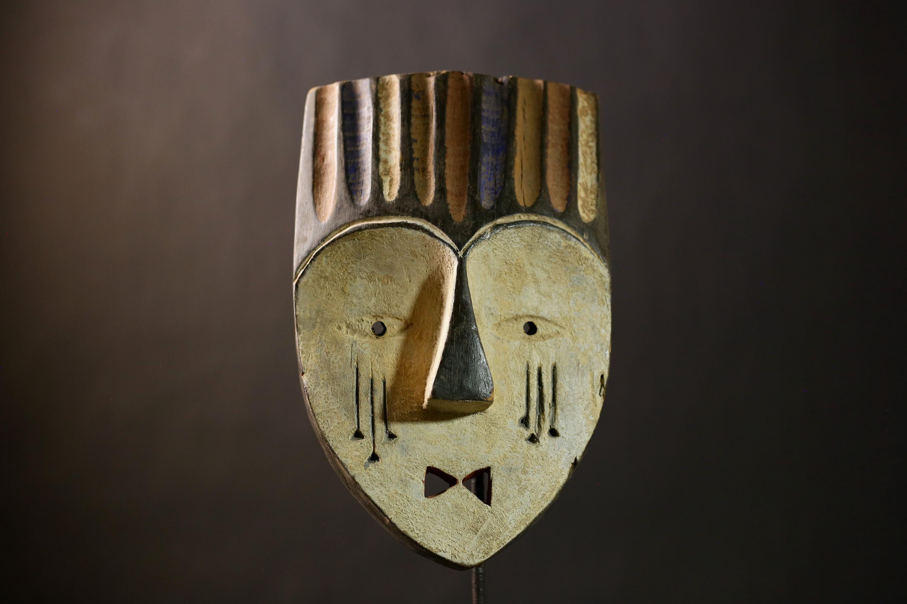 Authentic African Lega Bwami Mask | Unique Wall Art Decor | Handcrafted Congo Mask | Ethnic Home Decor | Cultural Wall Hanging-G4364