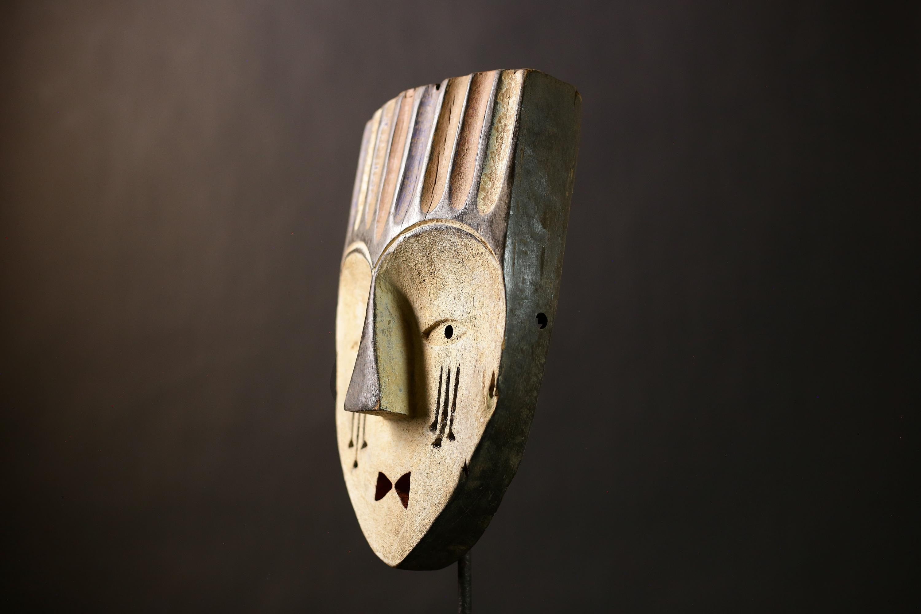Authentic African Lega Bwami Mask | Unique Wall Art Decor | Handcrafted Congo Mask | Ethnic Home Decor | Cultural Wall Hanging-G4364